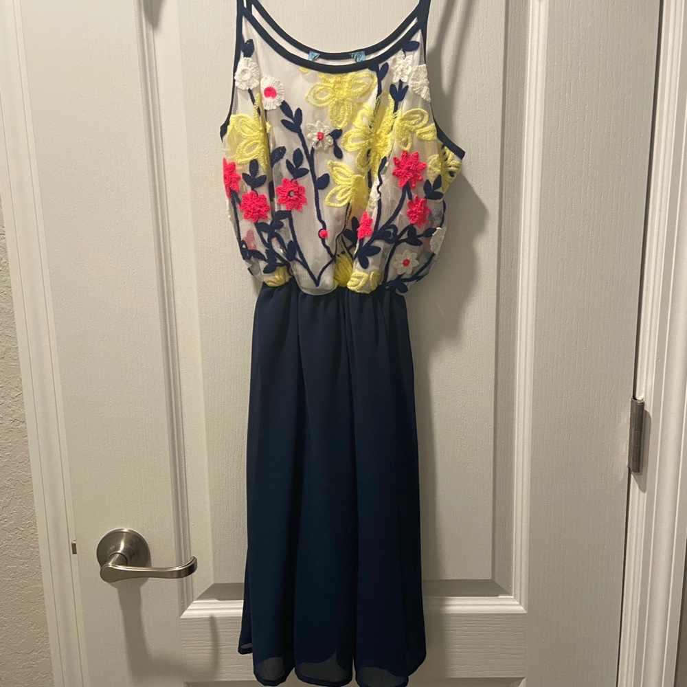Blue dress with flowers